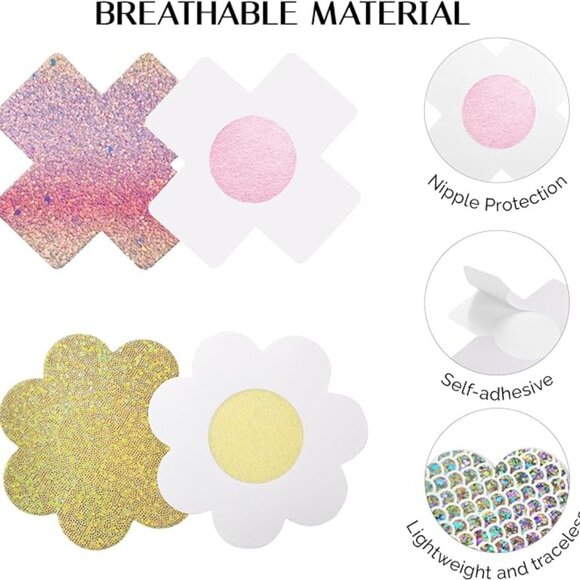 Tripetal Glitters Pasties Nipple Covers Stickers - Picture 2 of 5
